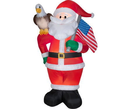 Santa All American Gemmy Airblown Inflatable 7 ft tall