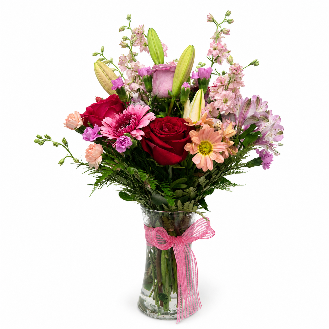 Mixed Flowers with Roses & Vase 75 image 0
