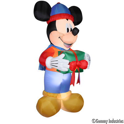 Mickey with Present Gemmy Airblown Inflatable 8ft image 0