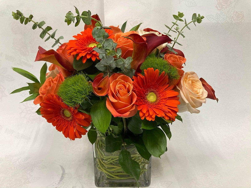Mix of Orange & Peach Floral Bouquet