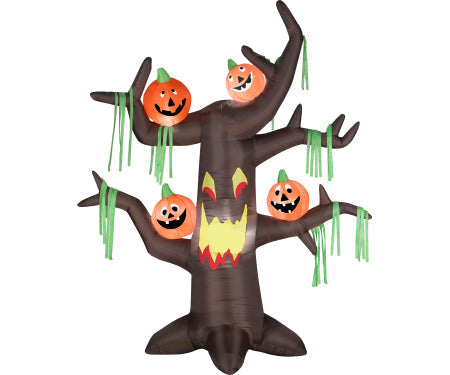 Scary Tree w/ Pumpkins Gemmy Airblown Inflatable 7ft