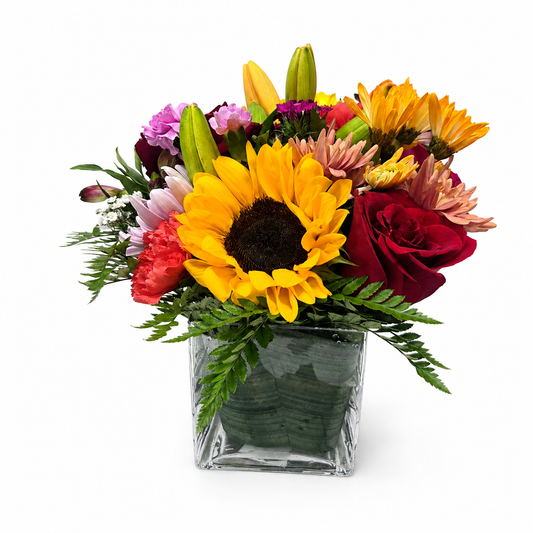 Small Mixed Flowers with Vase 50