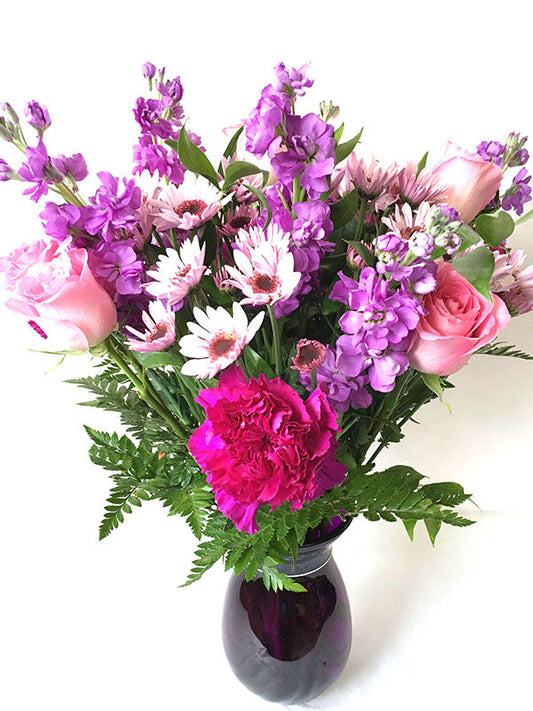 I Love Pink - Pink Roses and Carnations