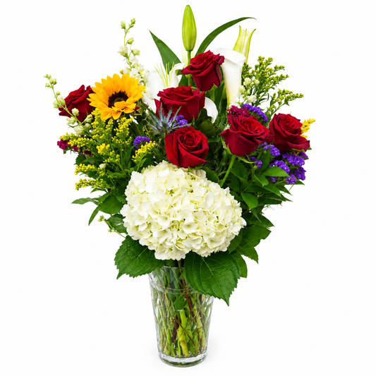 Mixed Flowers with Vase 250