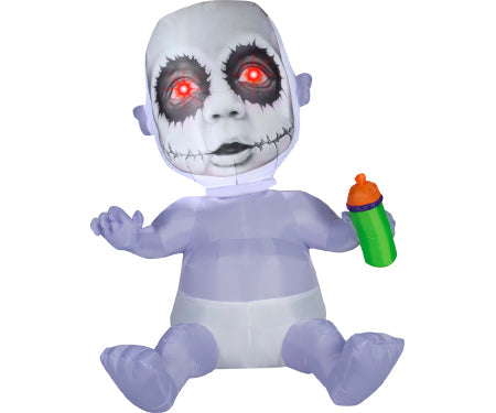 Creepy Baby Photorealistic Face Gemmy Airbln Inflatable 5ft