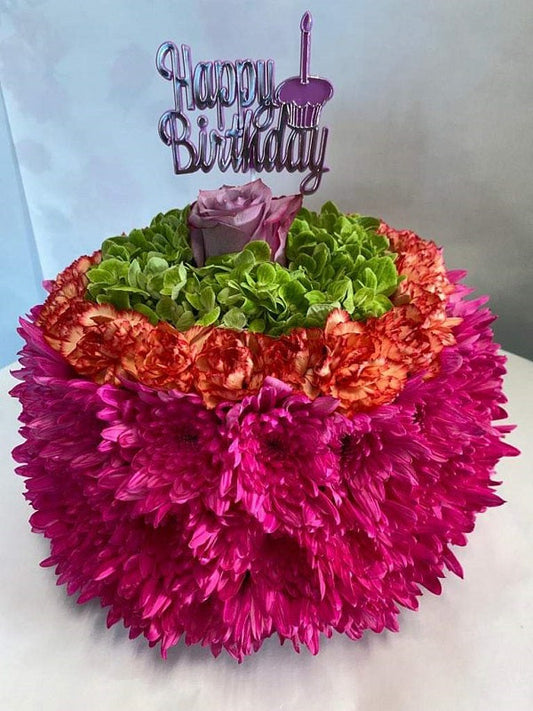 Happy Birthday Flower Cake #1